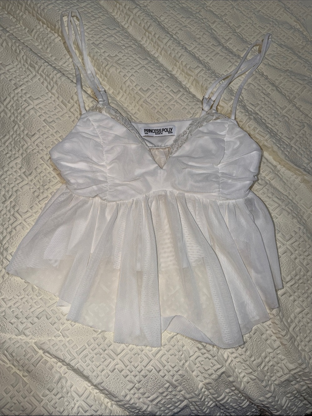 Princess Polly Sheer White Babydoll Cami